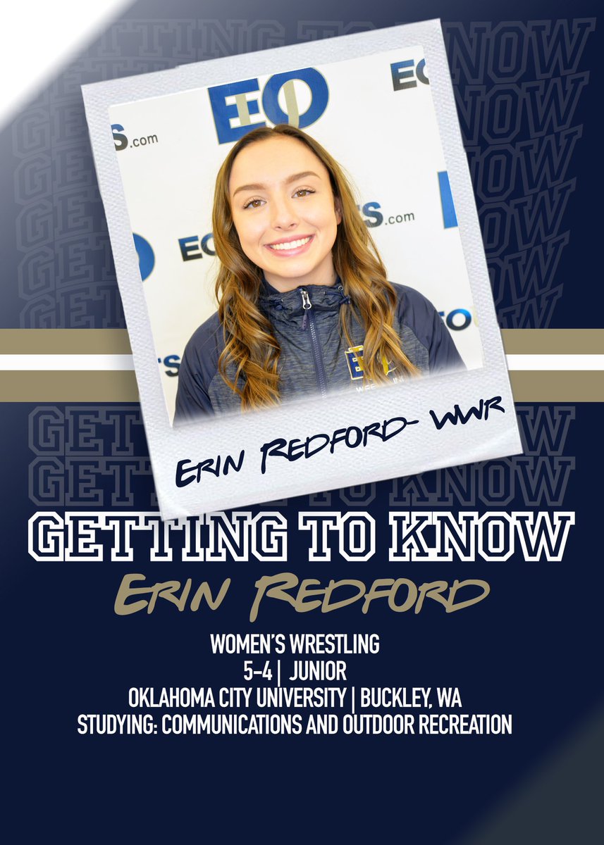 EOUAthletics's tweet image. She was a state champ in HS 🏆 and her brother is on the men’s wrestling team. Get to know Erin Redford 🤼‍♀️

 #MountUp #GettingtoKnow