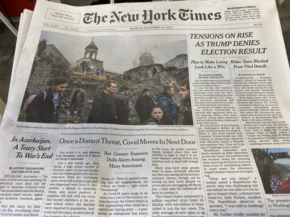 If you read  @nytimes  @wsj  @washingtonpost  @FT front pages today, is it clear this  @POTUS & leaders in his regime are pressuring state election officials to invalidate legal ballots to reverse the election?Alt headline:GOP LIES ABOUT FRAUD, TRIES TO DENY LEGAL VOTES IN GEORGIA
