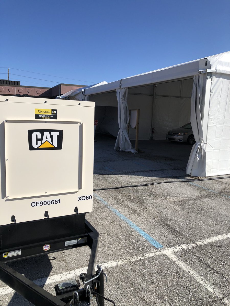 tancakb's tweet photo. @MacAllisterInc providing power for drive up testing sites. #COVID19 #POWERSYSTEMS https://t.co/rGHgms0NPa