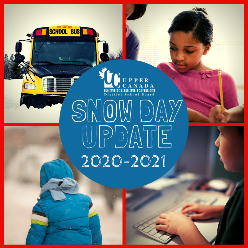 As we approach the season of snow and ice, the #UCDSB had to re-evaluate how snow/inclement weather days will work for the 2020-2021 school year based on the current COVID-19 protocols in place in our schools. Please read the full update here: ow.ly/eViI50Cmaqt