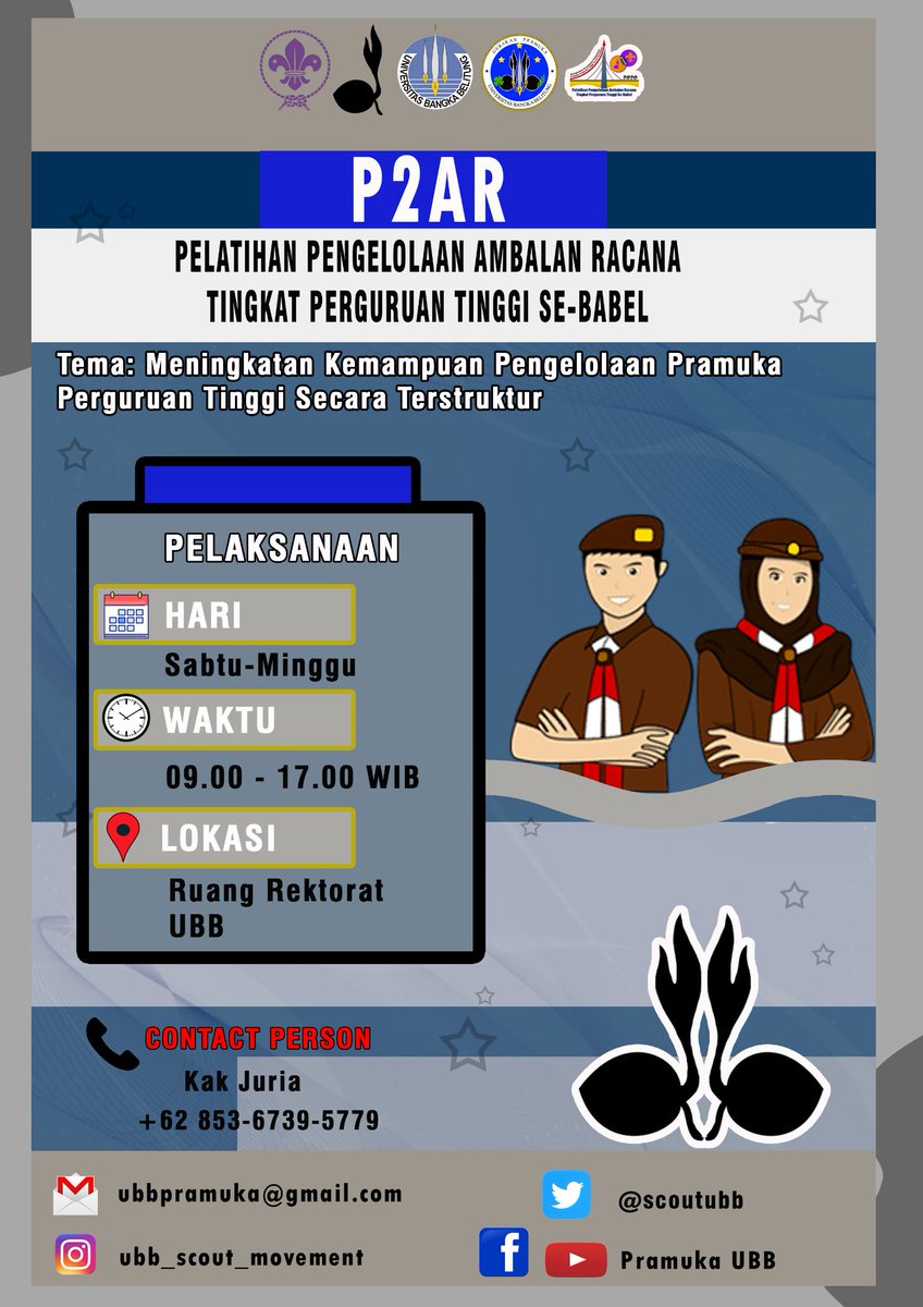 SATYAKU KU DHARMAKAN, DHARMAKU KU BHAKTIKAN
SALAM PRAMUKA⚜️
HALLO KAKAK👋🏻
[UBB SCOUT MOVEMENT]
#ubbscoutmovement
#gerakanpramukaubb
#pramukabangka
#pramukababel
