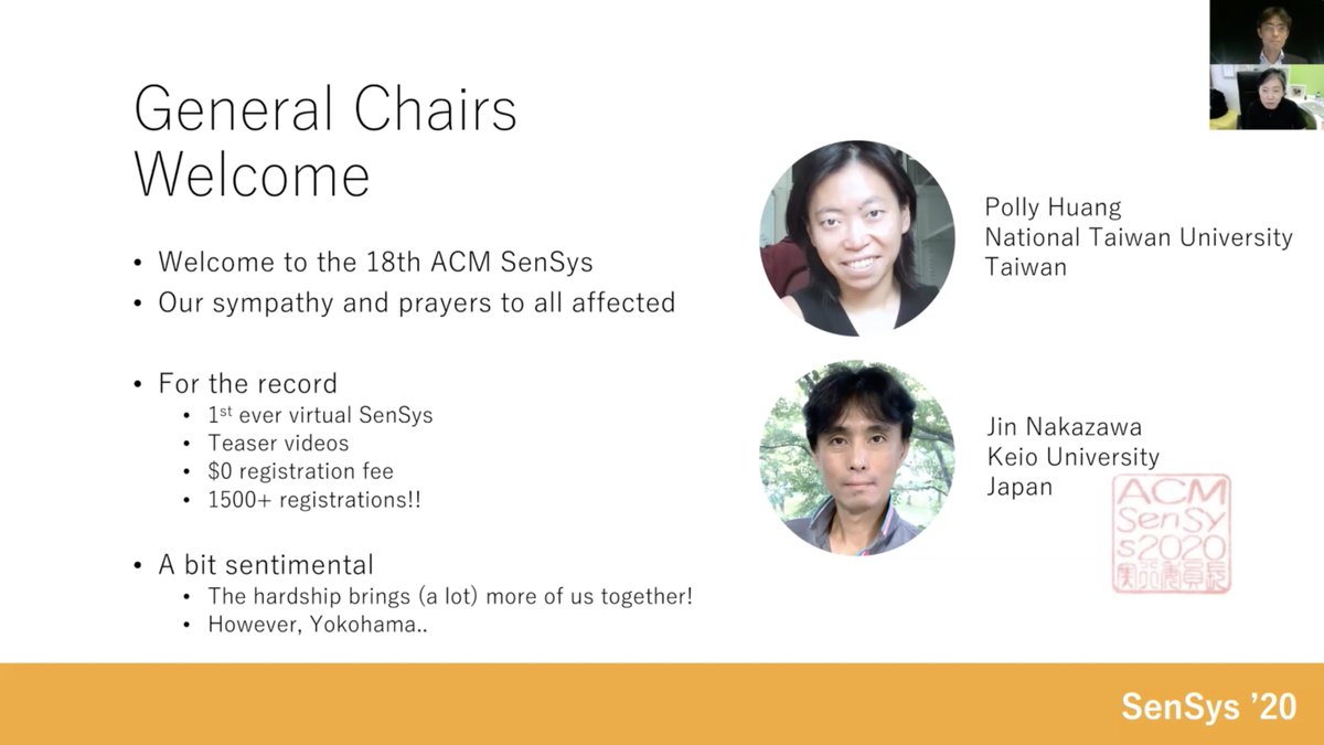 TadashiOkoshi's tweet image. Finally, #SenSys2020 and #BuildSys2020 started, with the record number of participants more than 1500. Thank you all! @TheOfficialACM @acmeducation @ACMSIGMOBILE @ACMSIGCOMM @sigarch @ACMSIGOPS @ACMSigmetrics