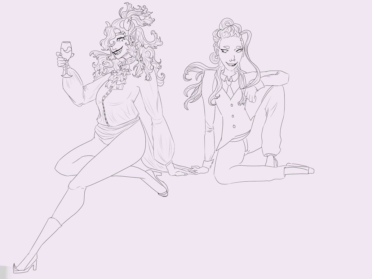 op_nymph's tweet photo. One last thing for #beaujesterweek2020 but Beauregard and jester but evil >:3  (I’ll finish coloring tomorrow 🙈) https://t.co/RNP3KQGYE3