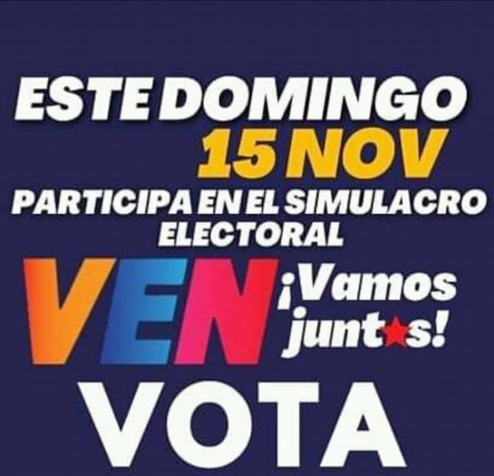 A todo el pueblo venezolano lo invitamos a participar en el simulacro, Vamos a familiarizarnos con las máquinas de votación.
#VotaTupamaro 
#LosRebeldesSomosMas