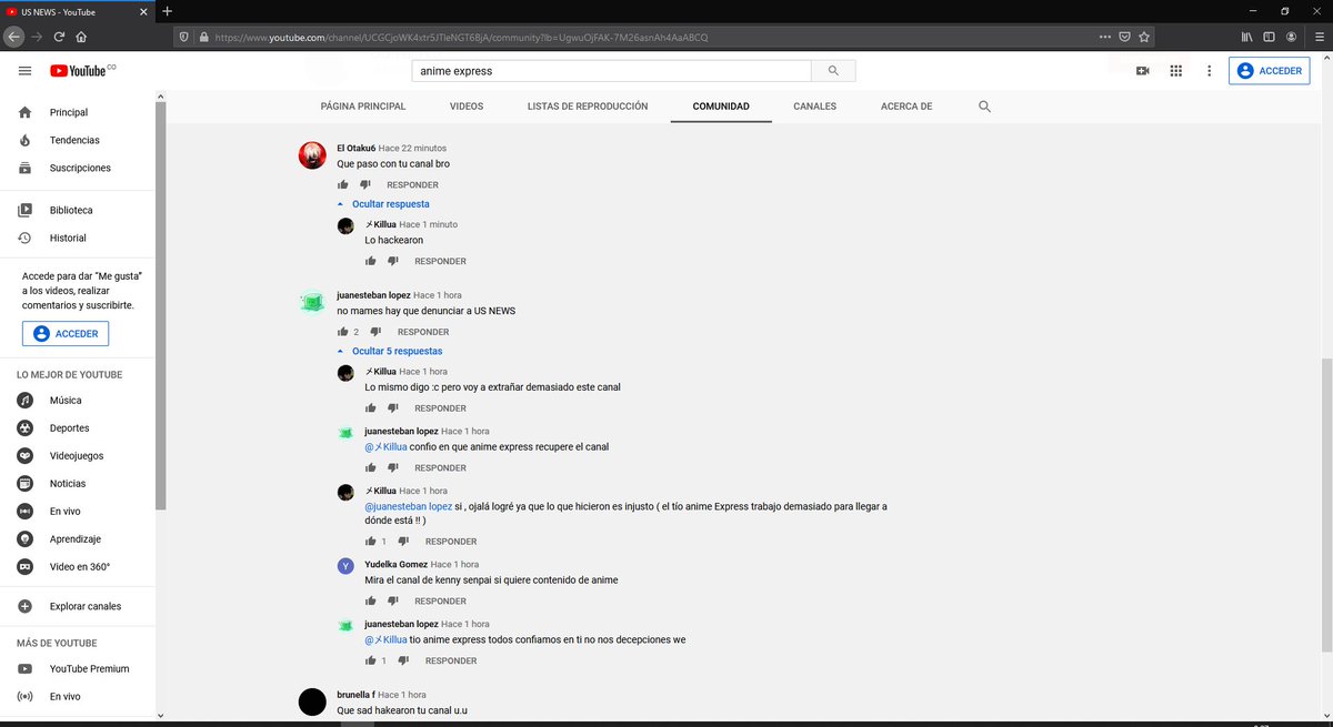 AnimeExpress_YT's tweet photo. Asi es gente!! han HACKEADO mi canal de youtube. Gracias por todo su apoyo de antemano. RT al pos de abajo para que @TeamYouTube lo vea.:( https://t.co/cnf33aRHsI