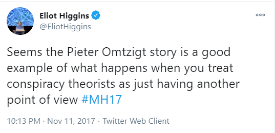 Eliot Higgins took personal pride in his threats and smear attacks leading to Pieter Omtzigt  @PieterOmtzigt being taken off the  #MH17 file. That's called foreign interference.It remains a  #MH17Fact there are witnesses of fighter jets.   #MH17