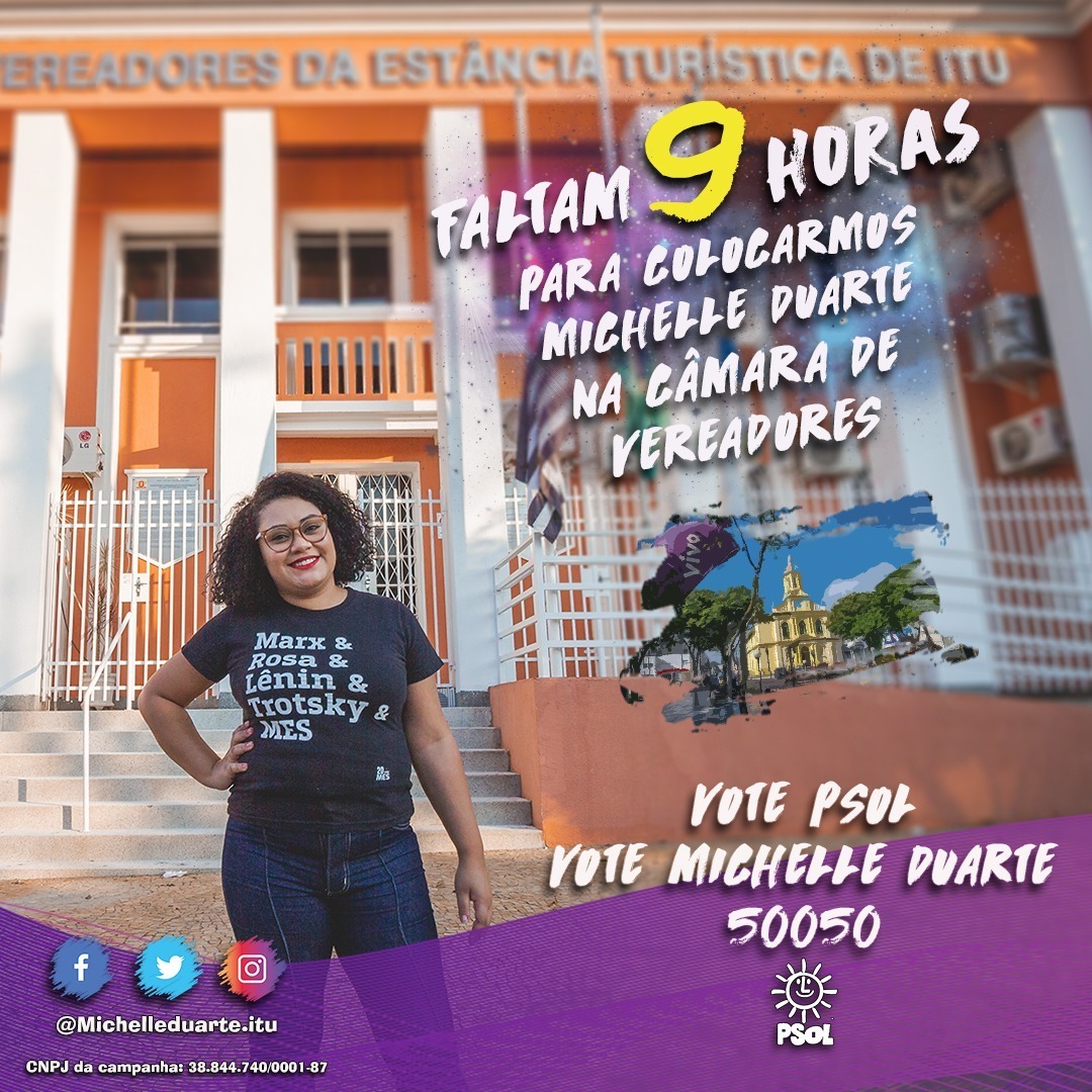 miduarteitu's tweet photo. Falta pouco pra elegermos uma mulher, negra, feminista e mãe para ocupar a câmara de vereadores e deixar de lado os dinossauros da politica ituana!
#votemichelleduarte #votemichelle50050 #eleicoesitu #itusp #mulheresnapolitica #mulheresnegrasnapolitica https://t.co/CrHNNj0haK