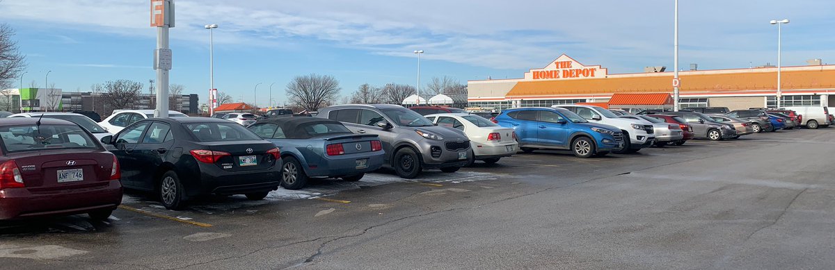 The parking lot at Home Depot looked like it does on Boxing Day. 2/8