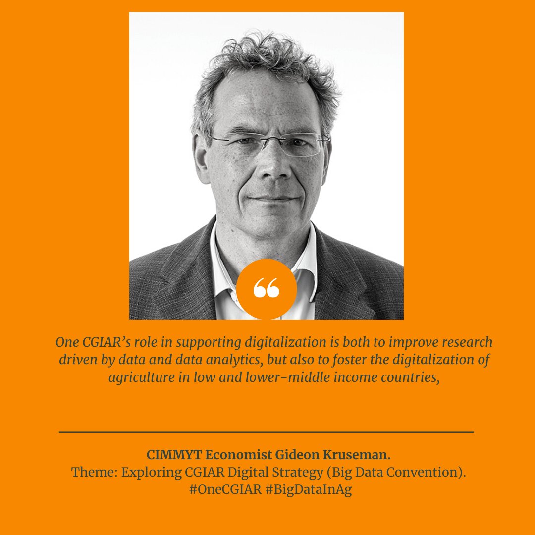 CGIAR_Data's tweet photo. #OneCGIAR: “One CGIAR’s role in supporting digitalization is both to improve research-driven by data and data analytics, but also to foster the digitalization of agriculture in low and lower-middle-income countries,” 
— @CIMMYT Economist @gideonkruseman #CGIARSystem #Agritech https://t.co/j4kFD9yg7i