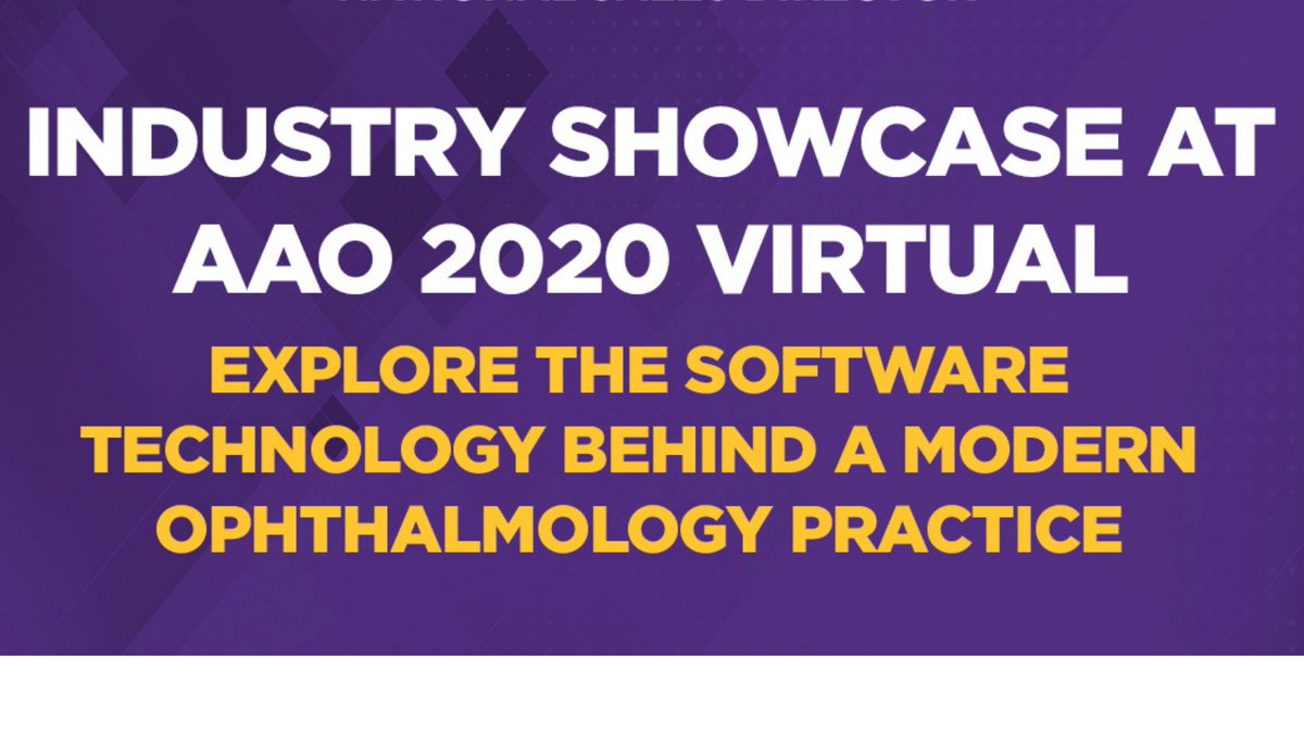 Catch our national sales director for #ophthalmology tomorrow at 8:30 a.m. ET (5:30 a.m. PT)  - he’ll be talking about #EHR technology behind modern practices. 

Visit the #AAO2020 Virtual site to learn more about the event and register. bit.ly/3l3QWZp
