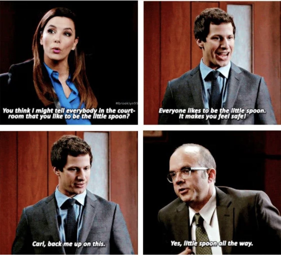 aevers94's tweet photo. Watching Brooklyn 99 and this scene pops up. Laughed so hard and immediately thought of @bobbybonesshow @mrBobbyBones https://t.co/wDFZa3gRJM