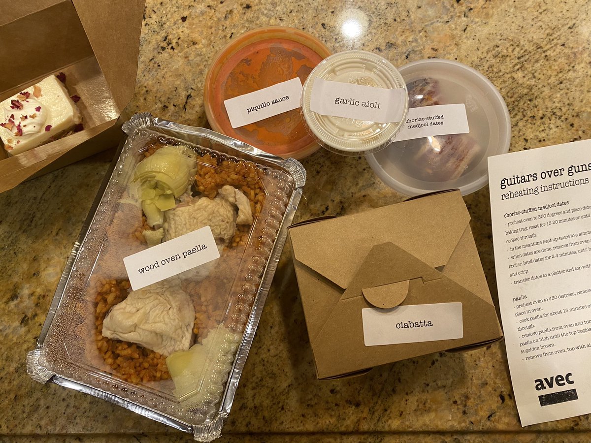 rheganaugust's tweet photo. The dollop of cream on top of today was this unexpected dinner courtesy of @jayaram_law in support of @guitarsoverguns! We are thrilled to be tuning in to great music in support of a great program. #guitarsoverguns2020 https://t.co/wYi613FQwe