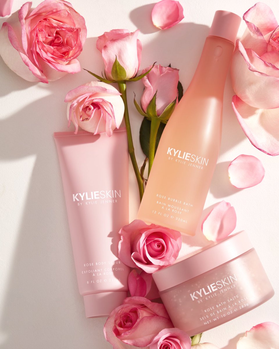 kylieskin's tweet photo. Nourish your body and mind with our lush and relaxing Rose Bath Collection 🛁 You'll fall in love with our new rose scented Bubble Bath, Bath Salts and Body Scrub ✨ Pair with one of our new candles for a perfect way to relax and unwind after a long day.. 💭 https://t.co/eqhqR3DPT6