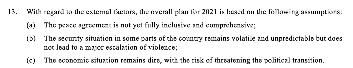 This gives us a birds-eye view  @UNITAMS will look like on the ground.The concept is based on important assumptions about the current situation in Sudan, and about UNITAMS receiving significant operational support from  @unamidnews through July '21 (8/x)