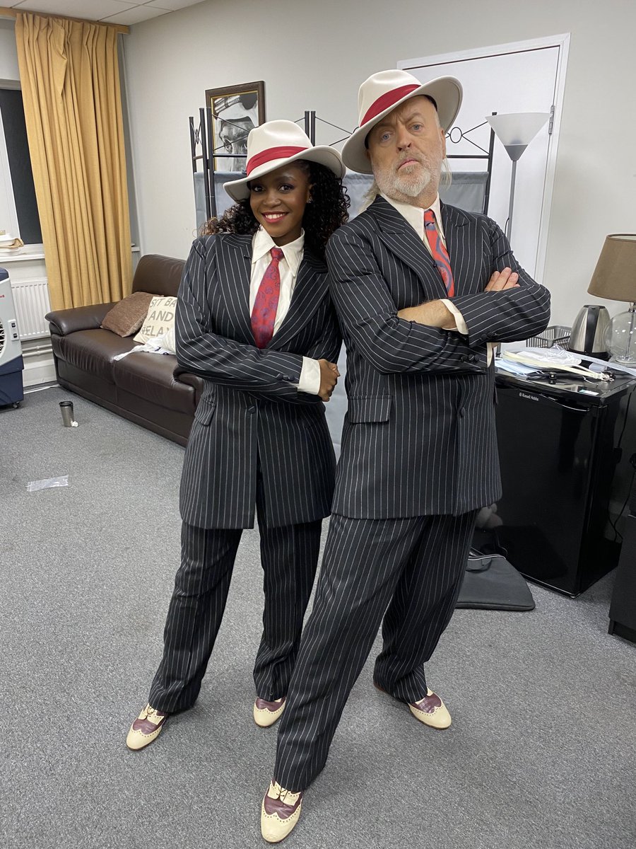 BillBailey's tweet photo. Me and ⁦@OtiMabuse⁩ looking sharp before tonight’s dance to Rapper’s Delight . The beat don’t stop til the break of dawn ! #StrictlyComeDancing https://t.co/sPQEb7VESX