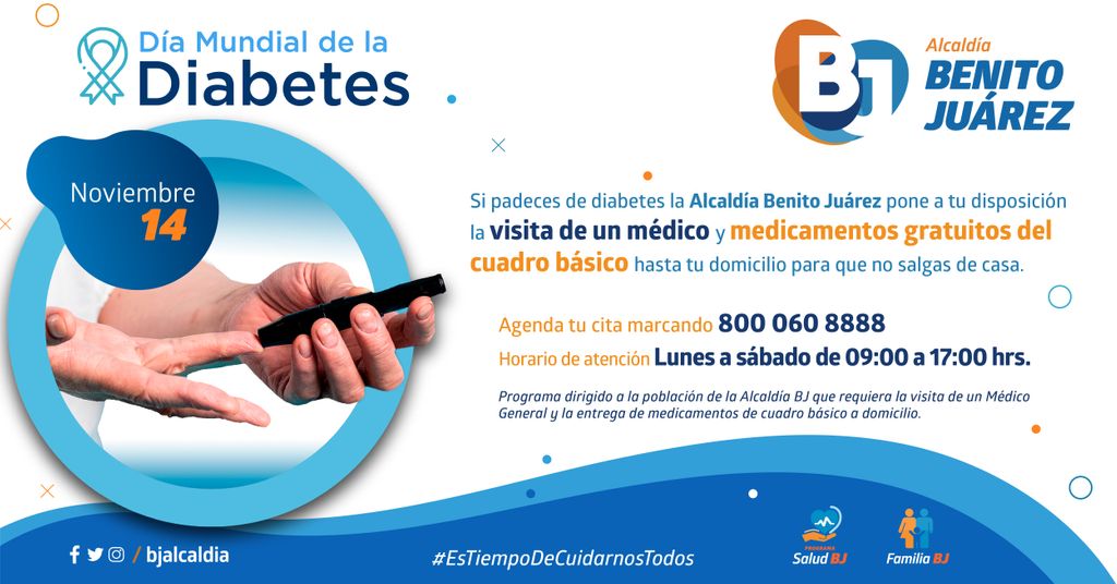 BJAlcaldia's tweet photo. En el #DíaMundialDeLaDiabetes queremos reiterar nuestro compromiso con proteger a las personas que viven con esta enfermedad a través de nuestro programa que lleva medicinas y consultas a casa. #EsTiempoDeCuidarnosTodos https://t.co/PPexMQpGII