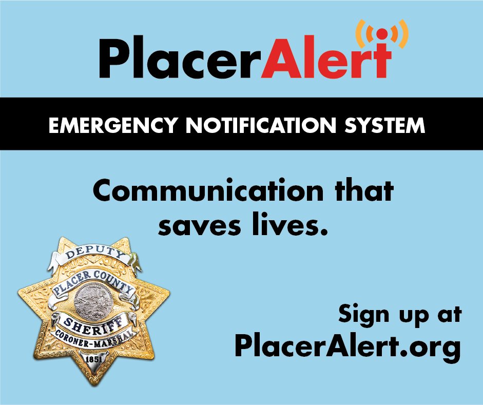Stay informed during emergencies in #PlacerCounty. Make sure your info is up to date on: placeralert.org