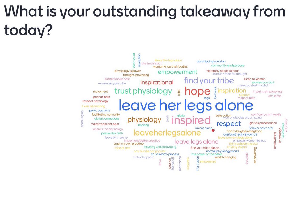 radmidassoc's tweet photo. What’s your outstanding takeaway from today’s conference. Participants’ responses: #ARM2020 #HowBirthWorks https://t.co/NCcHkgln0F