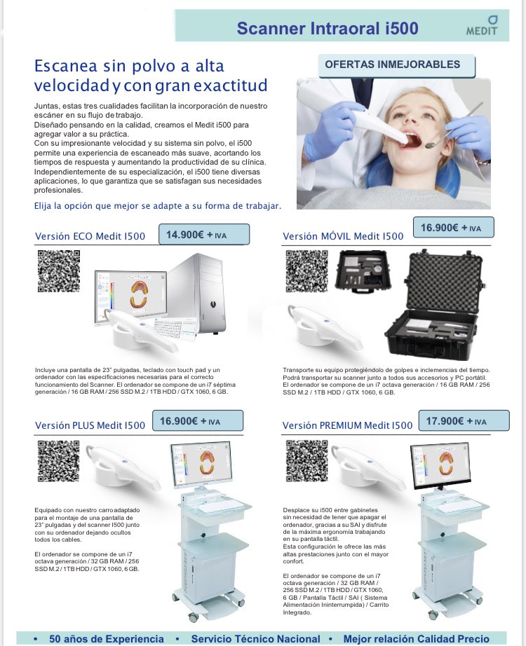 ¡Promoción limitada! Escaner 3d para clínicas dentales . #mediti500 #escaner3d #dental #odontología #cadcam #medit illiceimplants.es