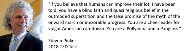 I think the first step is letting go of the hatred of progress that many 'progressive' intellectuals display. Here  @sapinker (whose presentation I will use in the following tweets) says it eloquently.