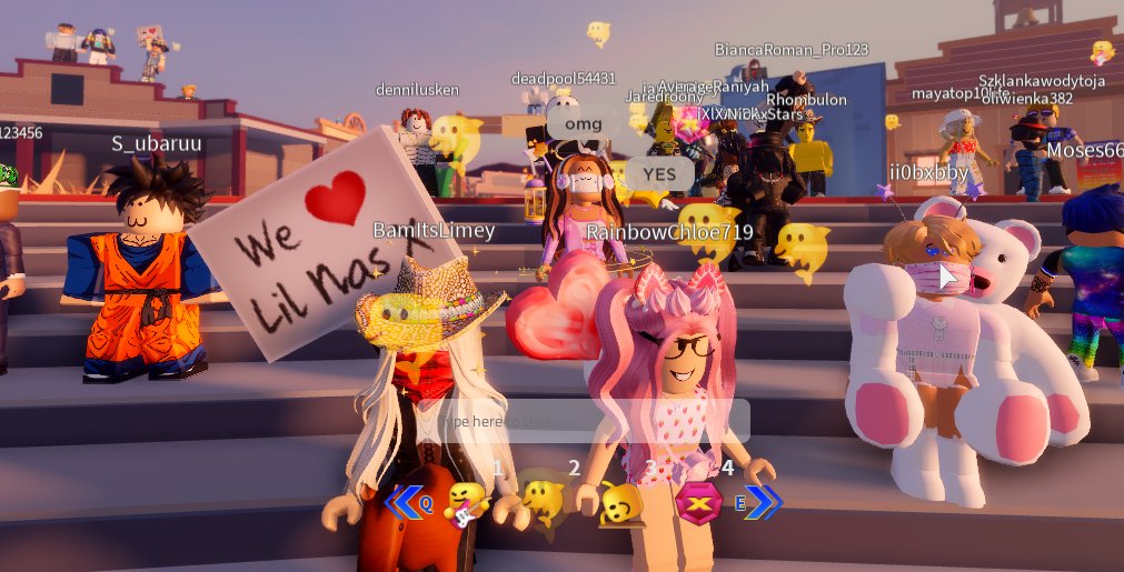 Mafalda3p0rbx's tweet image. THE CONCERT WAS SO WELL MADE OMG???
Also don't ask why the quality of the pics is so bad because same
#roblox #lilnasx #robloxconcert #LilNasXRoblox @ItsLimey @RainbowChloe19