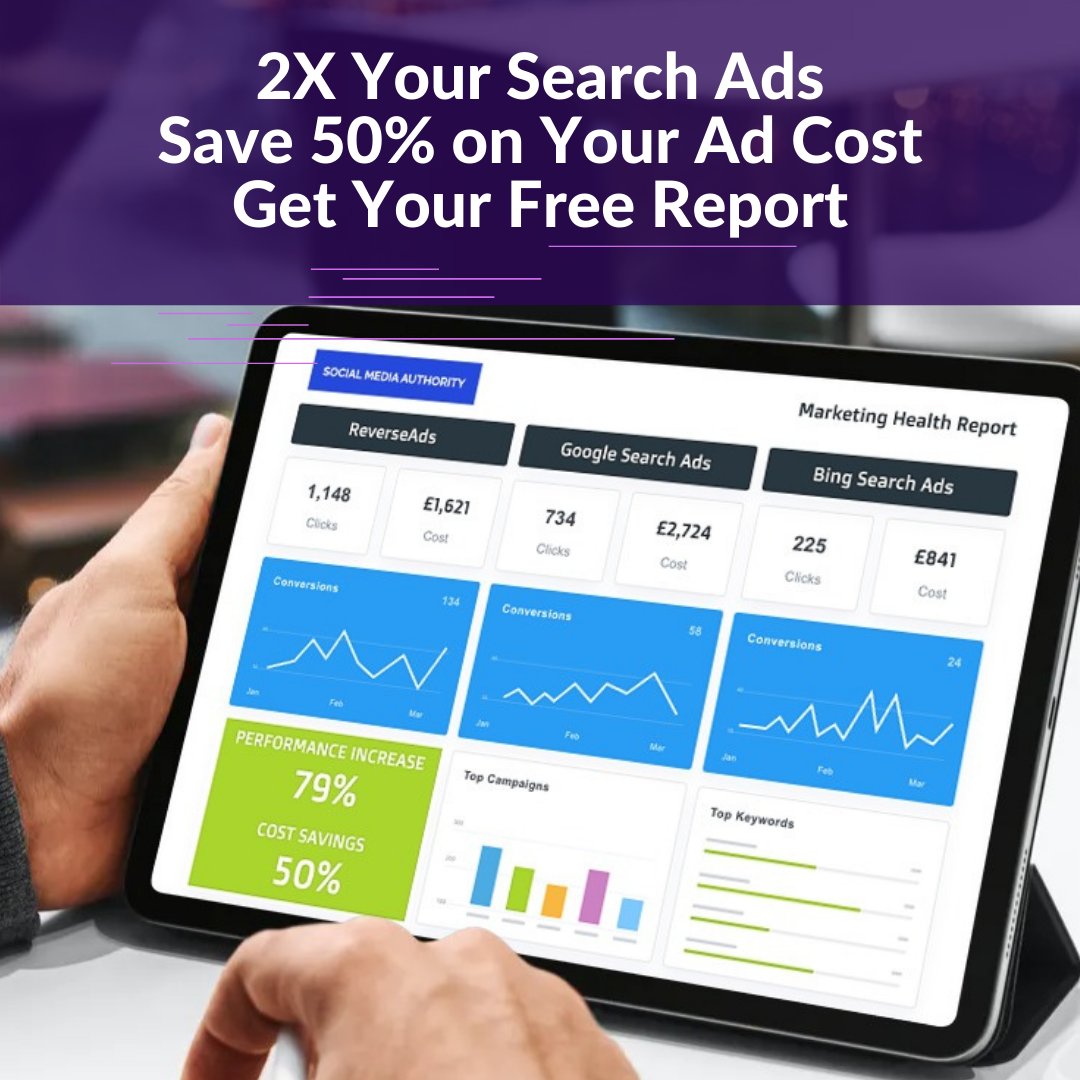 Get Your Free Marketing Health Check Report! Get More Leads and More Customers. Save up to 50% off Your Search Ad Spend. Learn More bit.ly/2Iv9L9U #ppc #leadgeneration #sales #sme #business #startup #CEO #digitalmarketing #business #businessowner #Entrepreneur #marketing
