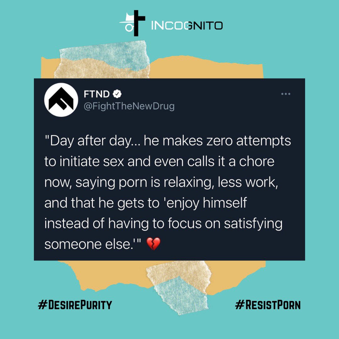 incognitoshow's tweet photo. Porn RUINS marriages!!

Credit: @FightTheNewDrug 

#DesirePurity #Resistporn
#SayNoToPorn #NoPorn #PornFreeLife #AntiPorn #Warriors #Fighters #FightPorn #PornIsFake #PornAddiction #Addiction #LoveOverLust #PornKillsLove #IntimacyKiller #WayToFreedom #IncognitoShow #Incognito https://t.co/QXgA124oH5