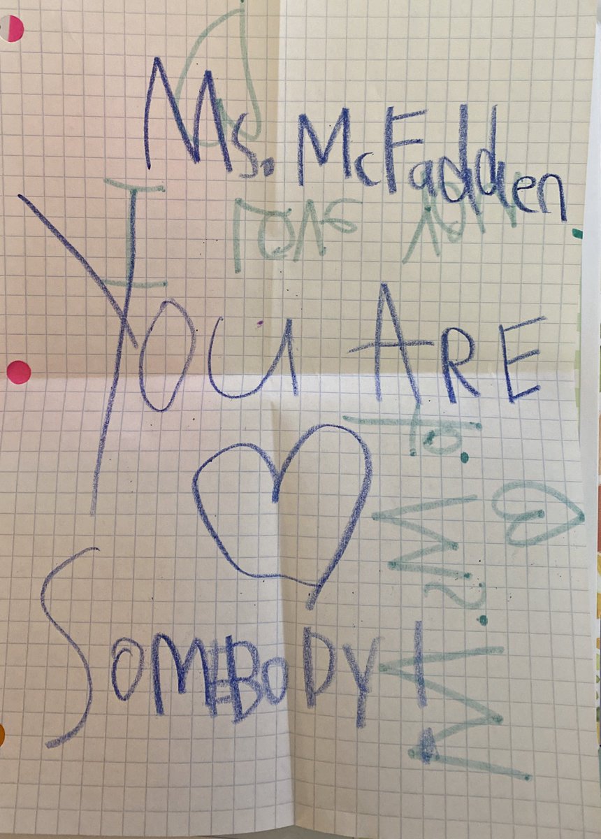 MrsWanzek2nd's tweet photo. We received tough but understandable news on Thursday. We’re moving from hybrid to full distance learning. I got this note from a student that calmed and motivated me to be the best that I can be.  #gagegators #iamsomebody https://t.co/F2j4EqEFJm