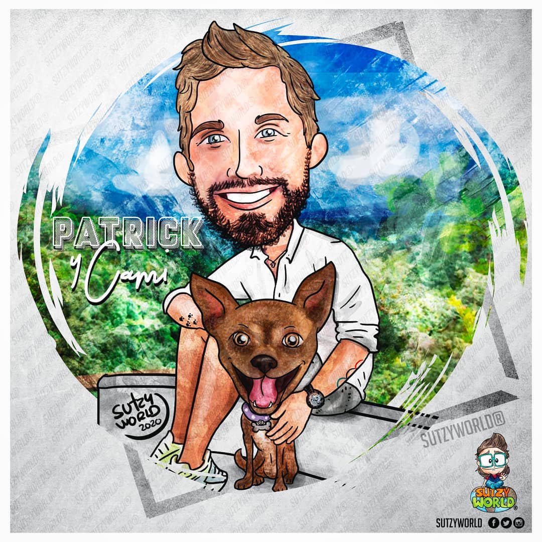 SutzyWorld's tweet photo. cartoon #SutzyWorld , no me iba quedar con las ganas de dibujar está CHULADA de foto de @pato_remo y #Cami 😍🤭💞🙌🏻 #SoyBienFan De la Cami! 🐾 Y obvio tmb de Patrick q es un ser humano increíble 💞 #MexiPerro #AdoptaNoCompres #Adopta 🐶🐾🐕 https://t.co/FWFmiQIjKI