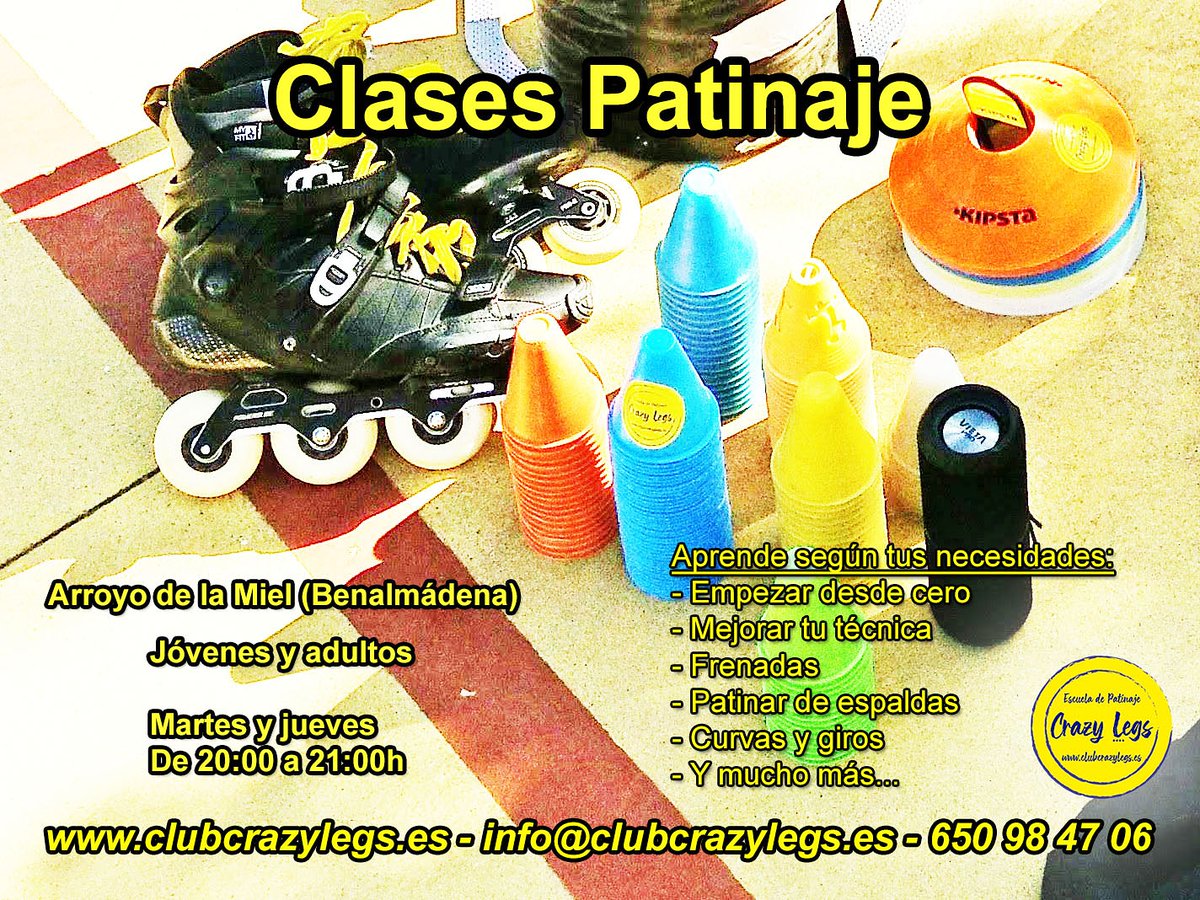 ClubCrazyLegs's tweet photo. Tenemos nuevo grupo de #clases de #patinaje para jóvenes y adultos en #Benalmádena 💪
https://t.co/Dq9GMmgguE https://t.co/YhmdZucjS8