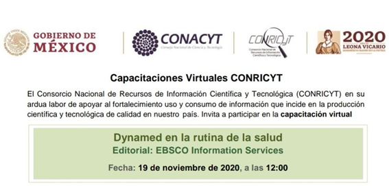 web_itapizaco's tweet photo. #TecNM Campus Apizaco, te informa sobre las Capacitaciones Virtuales #CONRICYT, Dynamed en la rutina de la salud de Editorial EBSCO Information Services, este 19 de noviembre a las 12:00 horas. Regístrate en https://t.co/3BH6uNtSZW @sergiorosalesag, @TecNM_MX https://t.co/KIkDqyhGI6