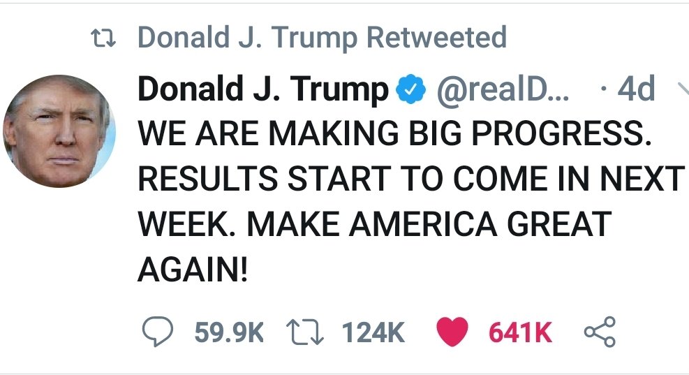 IzzaJerry's tweet photo. @GeraldoRivera @realDonaldTrump According to Potus, real election results will start to come in next week... https://t.co/a4j4TXdtXH
