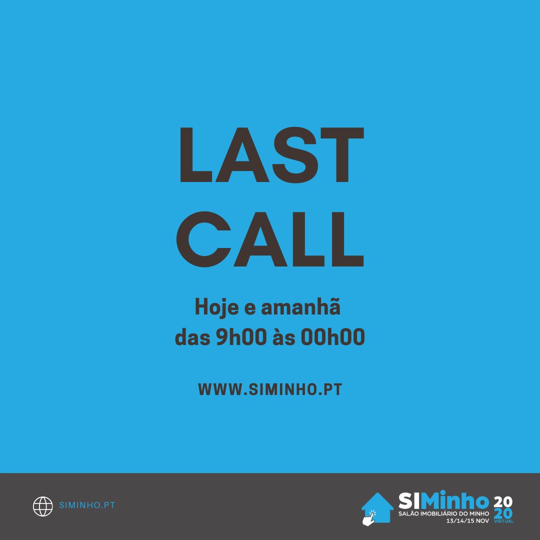 SiminhoOfficial's tweet photo. Milhares já visitaram!,Não perca, hoje ainda. E amanhã!
#SIMinho, o 1º Salão #imobiliário do #Minho!
👉 100% #Virtual. Visite no conforto do seu sofá
👉 A melhor oferta na região do Minho
👉 Gratuito Basta inscrever-se em https://t.co/I7W9o8KgSH
👉 E ainda: habilita-se a prémios! https://t.co/iJKeW4AweE