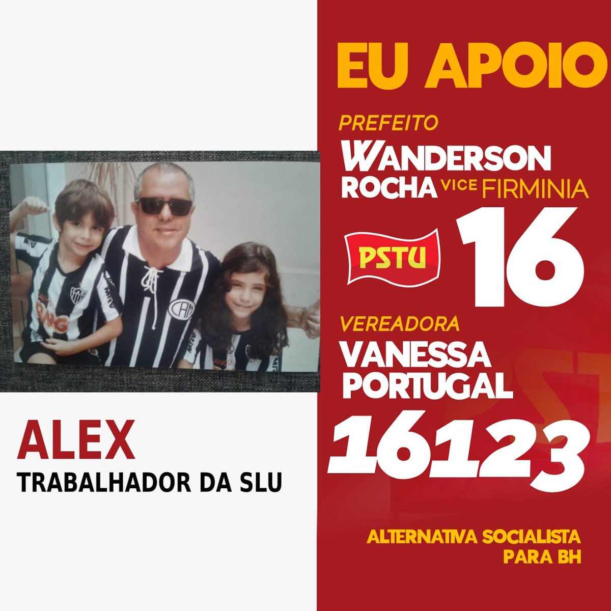 wandersonpstubh's tweet photo. MANIFESTE APOIO | #Votar 16 é escolher um programa socialista. #Digitar 16123 é optar por programa de luta contra a retirada de direitos. #Chega de conciliação de classe.
#Bora somar!? Mande uma foto.
#wandersonrocha16
#vanessaportugal16123
#PSTU
#eleicoes2020 https://t.co/4h8T5WP5Ko