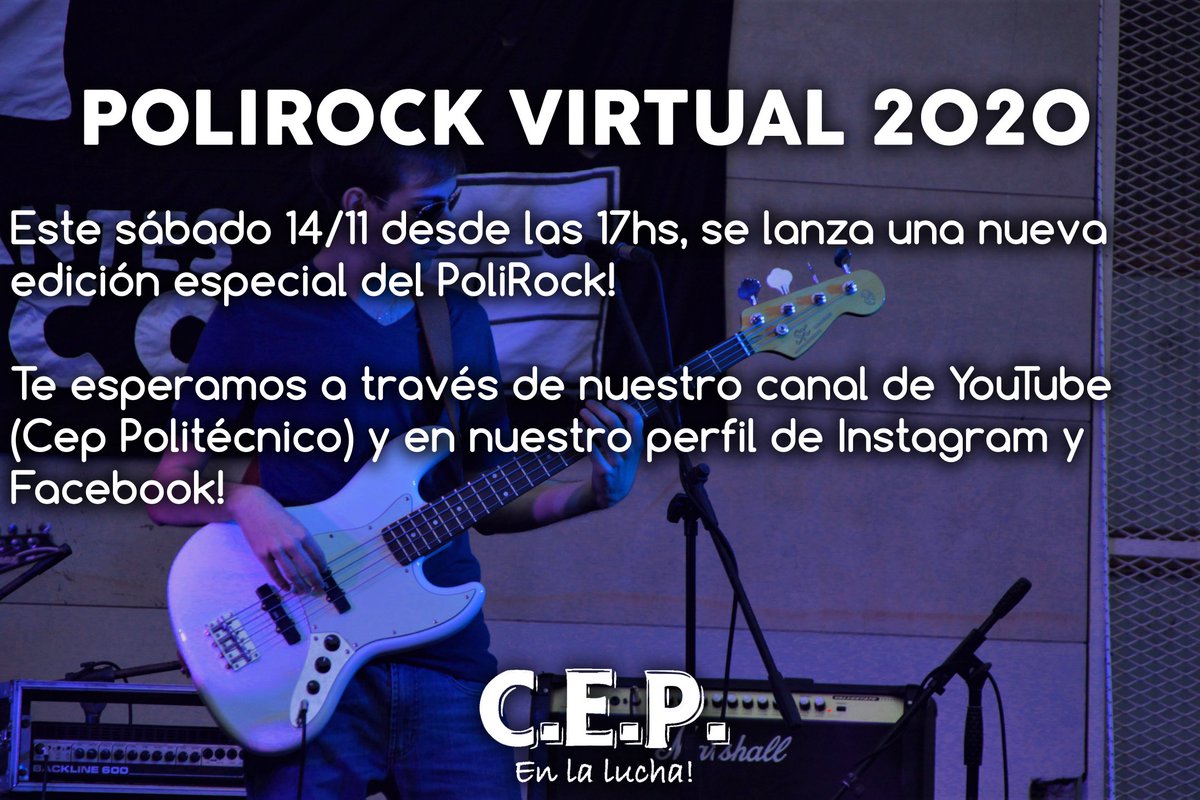 CEPolitecnico's tweet photo. ▶️ Contamos con promotoras de género, que estarán presentes de manera virtual:

Ana Soldani (+54 9 341 696-5412)
Morena Chiliutti (+54 9 341 384-5955)
Sofía Marten (+54 9 341 247-6397)

No te lo podés perder! 
#PoliRockVirtual

Centro de Estudiantes Politécnico (C.E.P.) 🗣️ https://t.co/IFnyTwPlZm