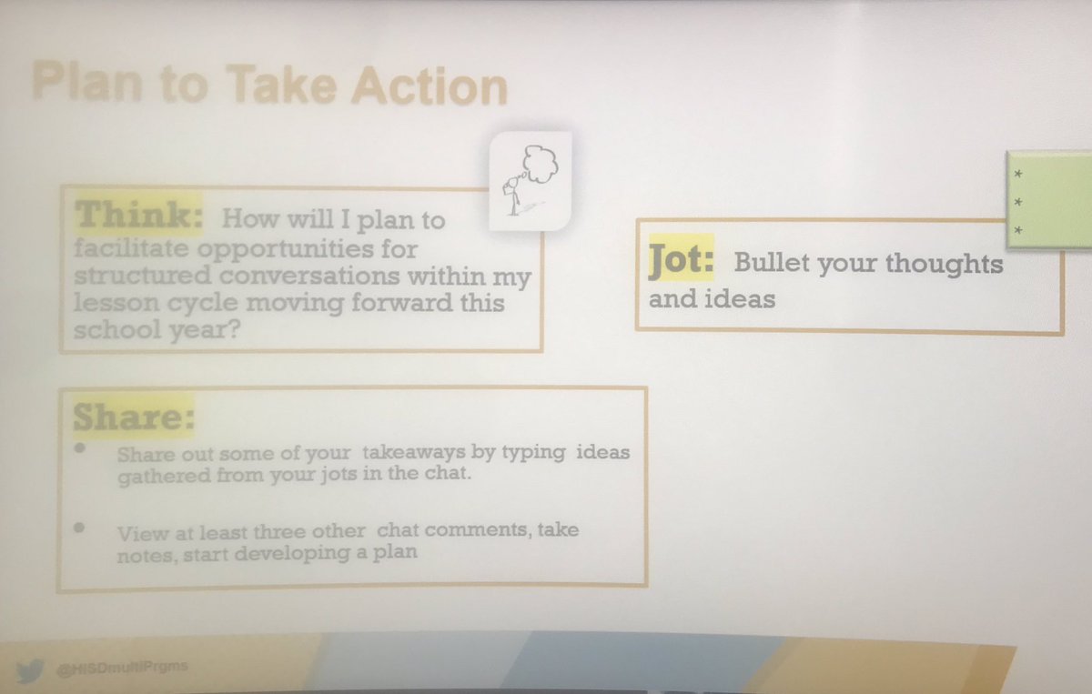 cmbrownliteracy's tweet photo. Great session, @Jinee_p! Thanks for closing Academic Conversations: Let’s Talk with a focus on implementing our learning!Try something new! Tweak something already tried!#growthmindset #servantmindset #knowinganddoing @HISDMultiPrgms #ML2020Focus @Jererita_Wilson @MLAnnaWhite https://t.co/NgfVco4SA2