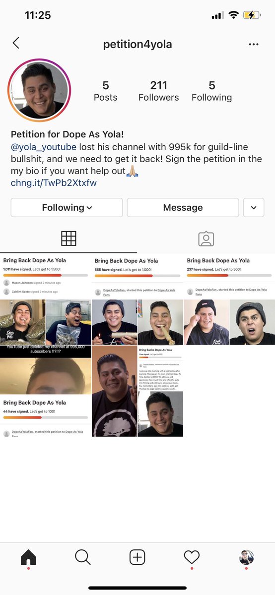 dope_as_yola_'s tweet photo. My fans are the fuckin coolest , this person made a petition account for my YouTube channel , click the link to sign it.
Fuckin love you guys 
https://t.co/PmGqQX0yID https://t.co/D52ZhP68S9