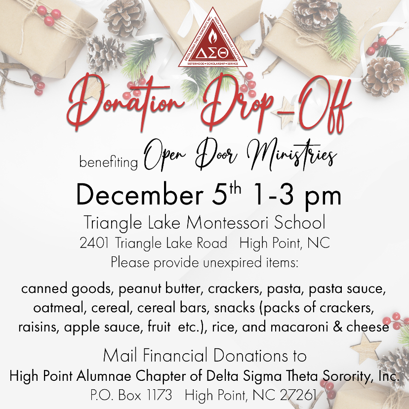 Mark your calendars! Please join us on December 5th and donate items for a good cause!