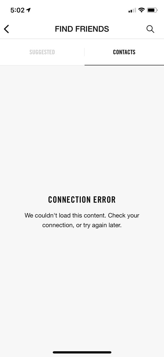 Bpofcher's tweet photo. @NikeService cannot add contacts to nike run or training, this is what I get. https://t.co/uWHRQZxXkL