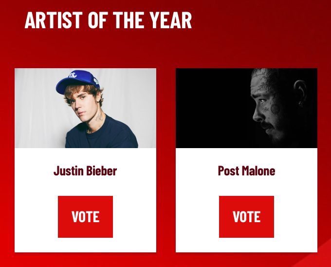 JBCrewdotcom's tweet photo. As part of our voting party, also vote for Justin Bieber to win Artist of the Year at the #AMAs by voting on the website! Send us your screenshots showing that you voted for him! 

I’m voting for Justin Bieber for Artist of the Year at the #AMAs   !

https://t.co/PLy0IrBfPj https://t.co/RsESQcNavC