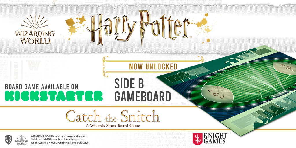 🔓 We have just UNLOCKED one very special Stretch Goal.
All the core boxes are upgraded with a doble sided print.
The side B in this case is the World Cup pitch 🏆

Now available at Kickstarter! bit.ly/36oNna0
#harrypotter #quidditch #boardgames #kickstarter