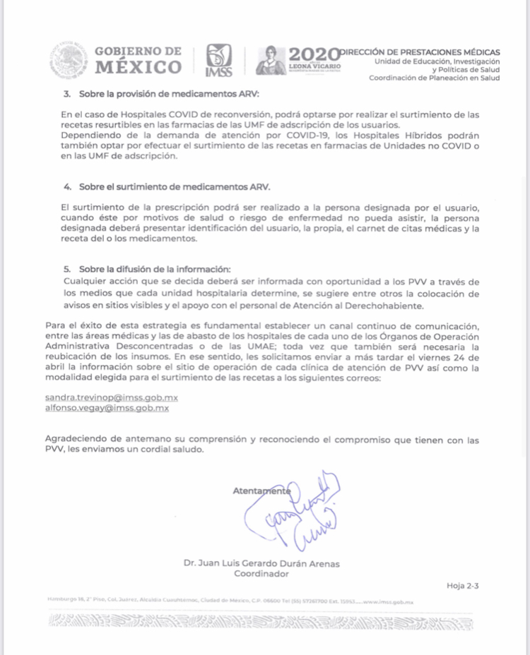 LAQC's tweet photo. Desde el pasado mes de abril @Tu_IMSS público las directrices para la entrega de medicamentos antirretrovirales y ahora, frente a la temporada invernal, se sostuvieron reuniones con control de abasto para garantizar el suministro de 2 a 3 meses. https://t.co/B9u8VBF4NC