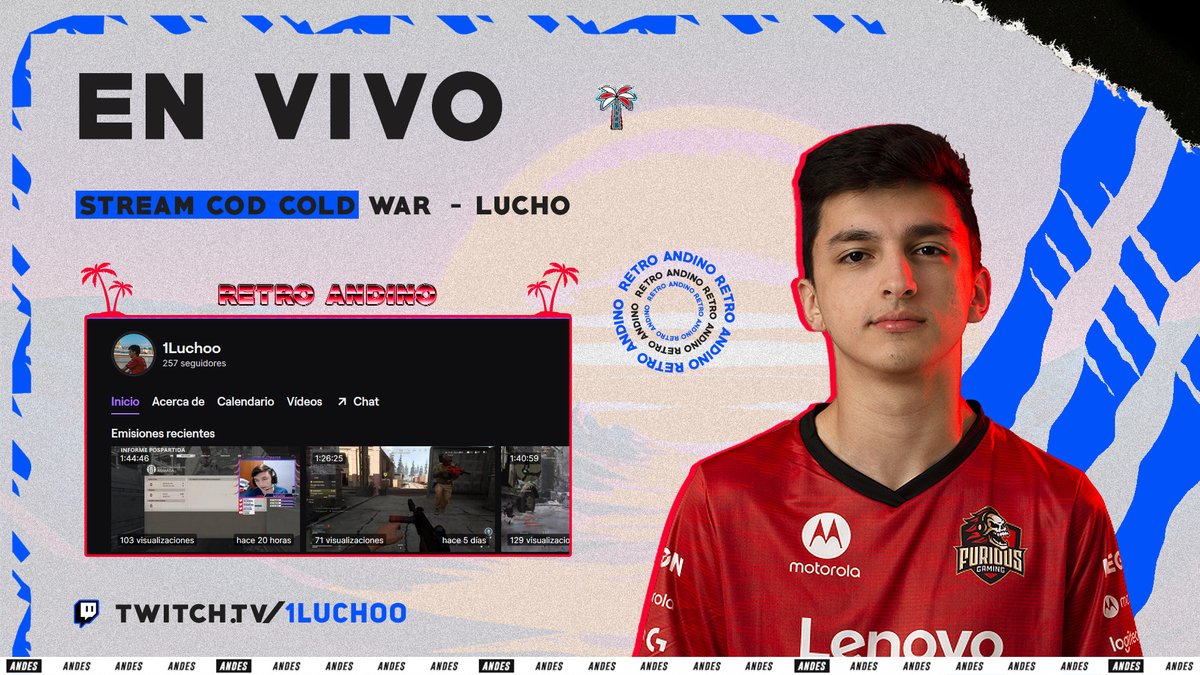 EN VIVO - Lucho.

<a href="/TheLucho201/">Lucho ✞</a> está en directo en transmitiendo Scrims del nuevo Call of Duty: Black Ops - Cold War.

¡Ve a disfrutar de un gran entrenamiento junto a Lucho!

▶️Twitch.tv/1Luchoo

#RetroAndinos