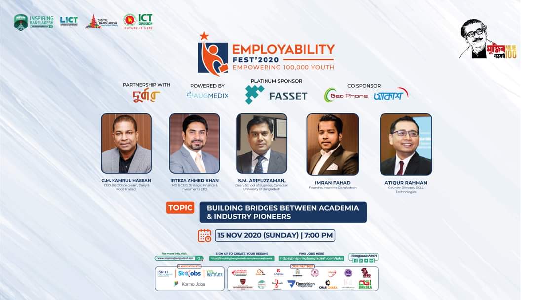 ibangladesh1971's tweet photo. Get Ready for DAY 1
@ibangladesh1971 Presents #EmployabilityFest Platinum Sponsor Fasset, Powered by Augmedix in Partnership with LICT & Durbar, Co-Sponsored by AKASH DTH & Geo Phone
#DigitalBangladesh #GeoPhone #Fasset #AksahDTH #Augmedix #Durbar21 #Kormo #BDapps https://t.co/yvNNSy3P0z
