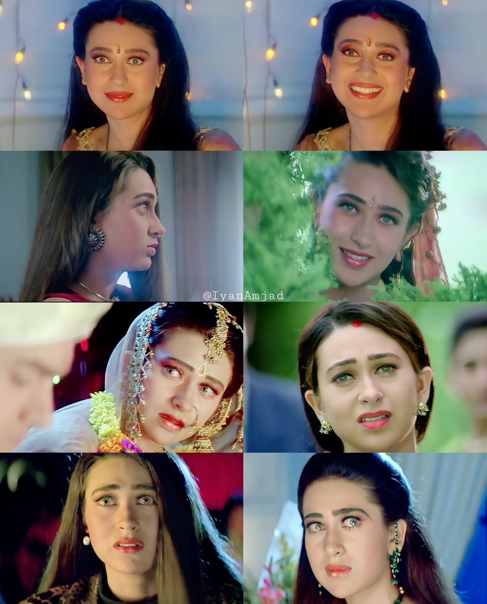 Karisma Kapoor was complimented for her looks and performance as Aarti: a rich, beautiful, sensitive, young woman full of dreams and desires.Raja Hindustani was a major turning point in her career. @DarshanDharmesh @ManishMalhotra #24YearsOfRajaHindustani