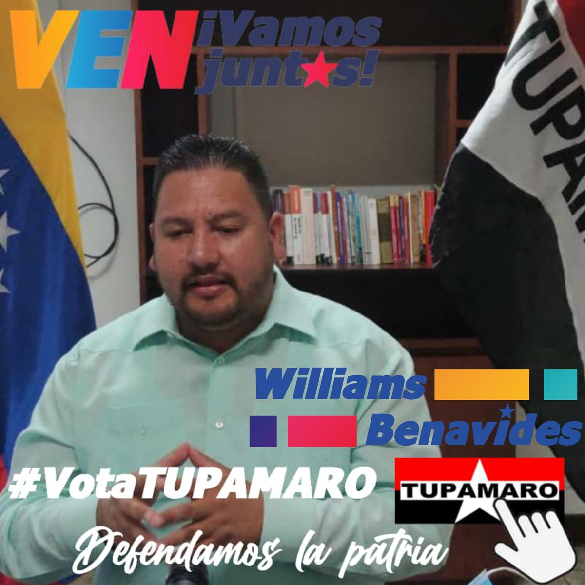RogerPintoMIRA's tweet photo. Este 6D #VotaTupamaro para cambiar esta asamblea Nacional, Para profundizar el legado de Hugo Chávez y Bolivar , Nosotros Venceremos !!

@NicolasMaduro  @HAbreuMRT @TareckPSUV @dcabellor 

#LosRebeldesSomosMas https://t.co/UdDUiHa0yb