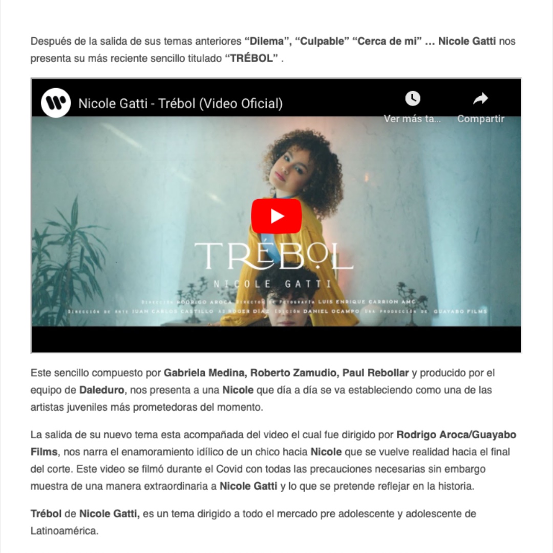 AlmaShowMx's tweet photo. #Trebol de @Nicolegattigar en #radarfm 👏 ¿ya escucharon el nuevo tema? ▶️https://t.co/Uz5mPaCnX0
#trebol #warnermusic #nuevosencillo #nicolegatti https://t.co/jGMfK5tDbJ