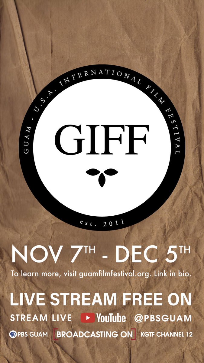 This Sunday, 11/15, at #GIFFTEN

LIVE STREAM FREE on YouTube.com/pbsguam and televised broadcast on KGTF Channel 12, NOV 7 - DEC 5. To learn more, visit guamfilmfestival.org