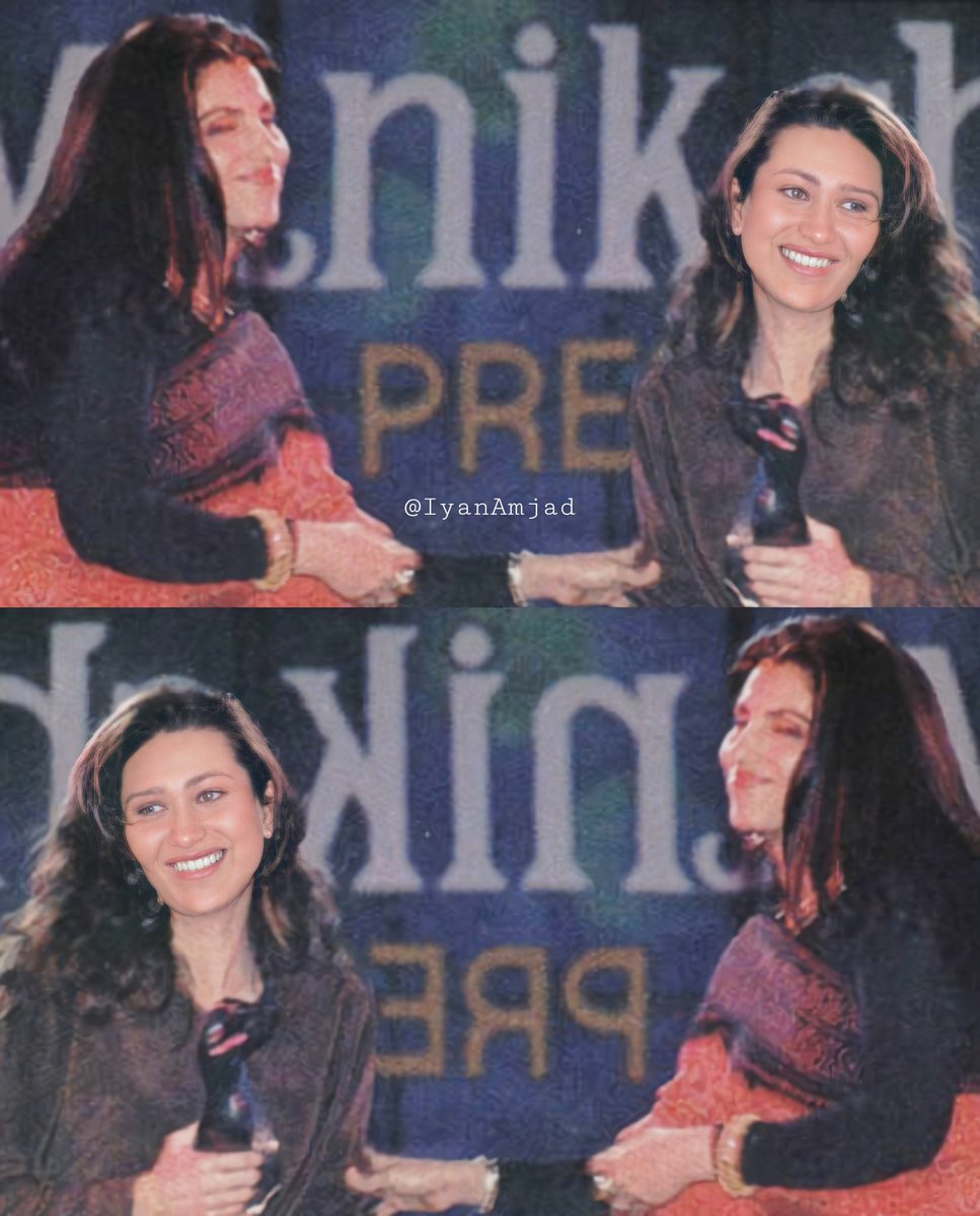 Dimple Kapadia presented the Best Actress trophy to Karisma Kapoor at the Filmfare Awards. She was so popular after the release of the movie that people started calling her 'Rani Hindustani.' #24YearsOfRajaHindustani  @DarshanDharmesh