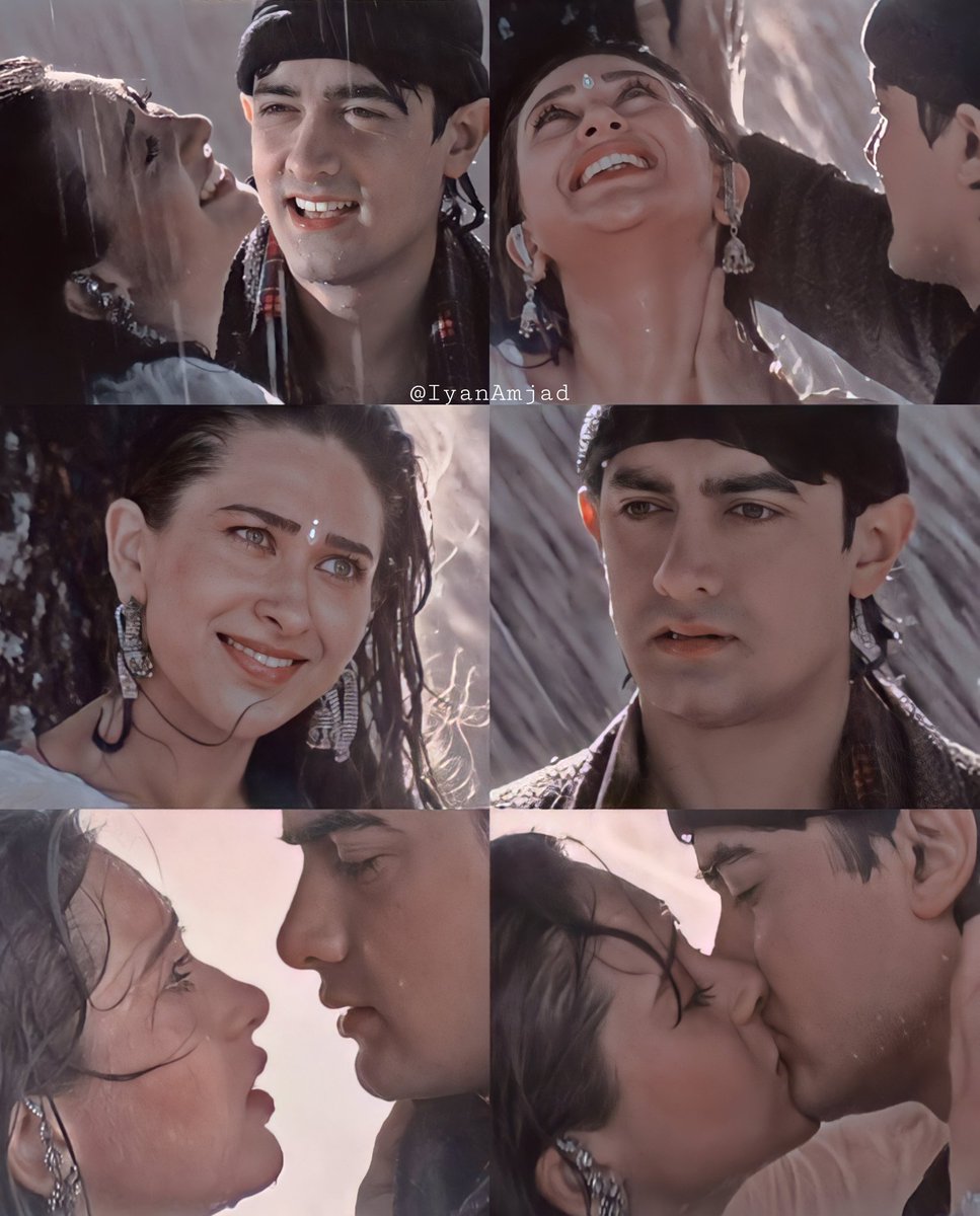  @aamir_khan's and Karisma Kapoor kiss in the film is considered as one of the longest kisses in a hindi movie.It was so passionate and beautiful at the same time.This scene was an integral part of the film. #24YearsOfRajaHindustani  @DarshanDharmesh